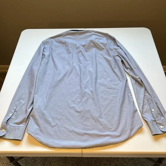 Zara Blue And White Stripe Dress Shirt Classic Professional Style - Picture 8 of 10